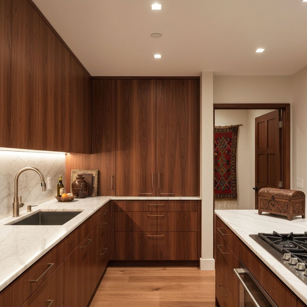 Custom kitchen with walnut cabinetry