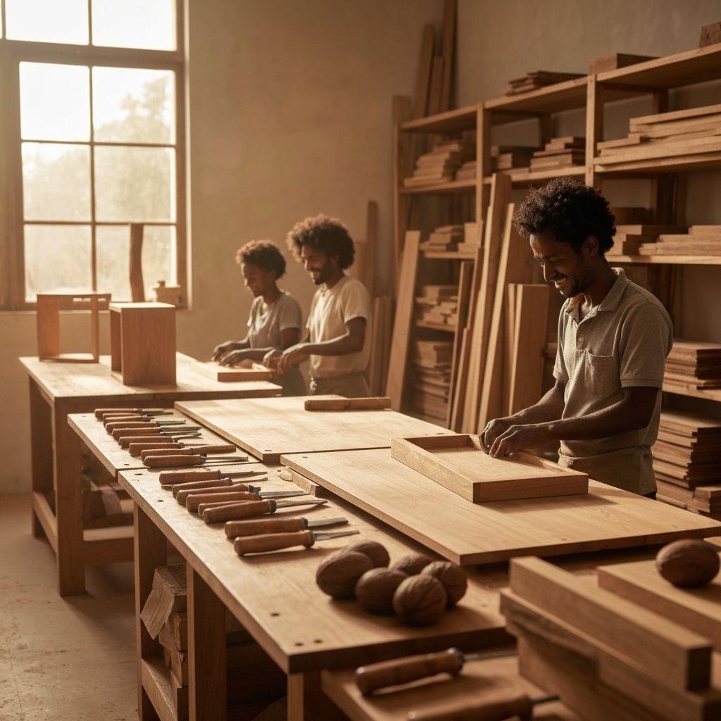Hawi furniture workshop where artisans craft custom pieces